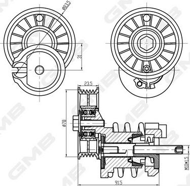 GMB GAT21160 - Tendicinghia, Cinghia Poly-V autozon.pro