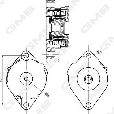 GMB GAT21840 - Tendicinghia, Cinghia Poly-V autozon.pro