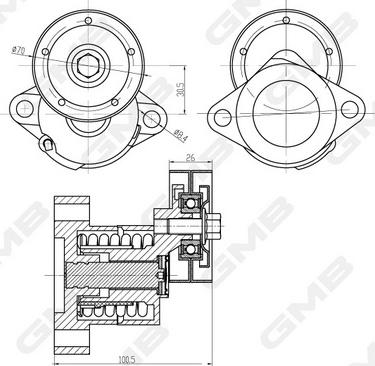 GMB GAT21300 - Tendicinghia, Cinghia Poly-V autozon.pro