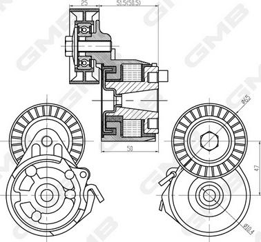 GMB GAT21290 - Tendicinghia, Cinghia Poly-V autozon.pro