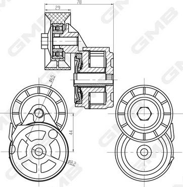 GMB GAT21220 - Tendicinghia, Cinghia Poly-V autozon.pro