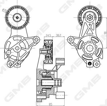 GMB GAT21270 - Tendicinghia, Cinghia Poly-V autozon.pro