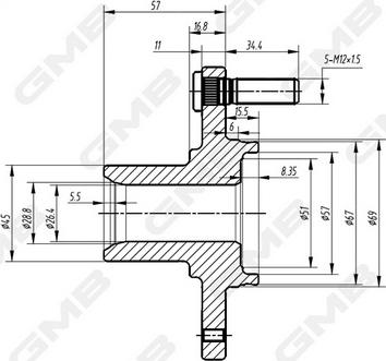 GMB GH10340 - Mozzo ruota autozon.pro