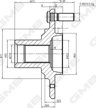 GMB GH10300 - Mozzo ruota autozon.pro