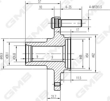 GMB GH10310 - Mozzo ruota autozon.pro