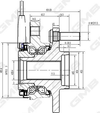 GMB GH35070A - Mozzo ruota autozon.pro