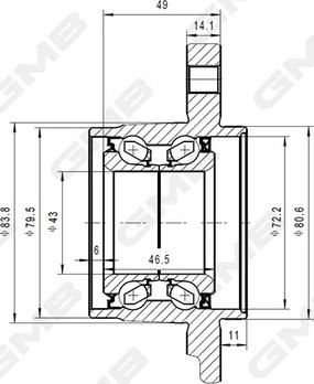 GMB GH22810 - Mozzo ruota autozon.pro