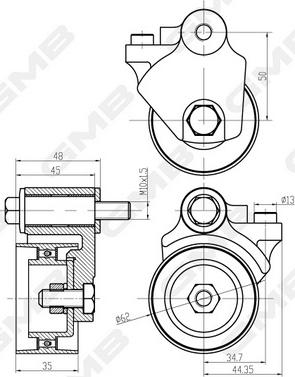 GMB GT90880 - Rullo tenditore, Cinghia dentata autozon.pro