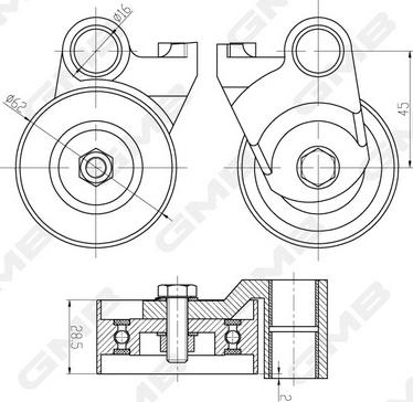 GMB GT90210 - Rullo tenditore, Cinghia dentata autozon.pro