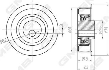 GMB GT80480 - Rullo tenditore, Cinghia dentata autozon.pro