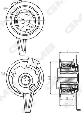 GMB GTB0950 - Rullo tenditore, Cinghia dentata autozon.pro