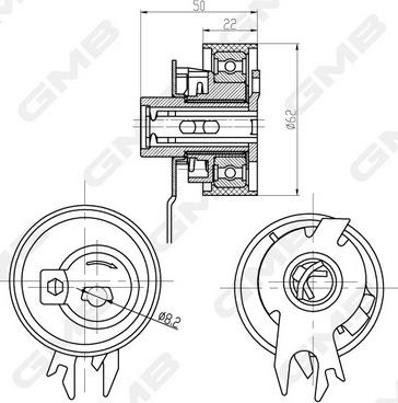 GMB GTB0450 - Rullo tenditore, Cinghia dentata autozon.pro