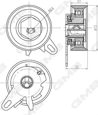 GMB GTB0460 - Rullo tenditore, Cinghia dentata autozon.pro