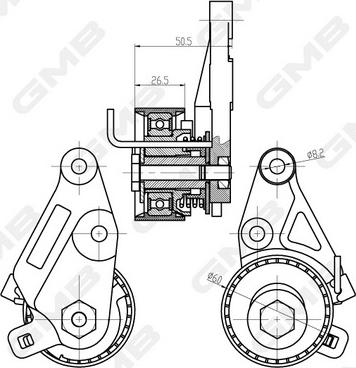 GMB GTB0410 - Rullo tenditore, Cinghia dentata autozon.pro