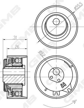 GMB GTB0480 - Rullo tenditore, Cinghia dentata autozon.pro