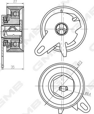 GMB GTB0430 - Rullo tenditore, Cinghia dentata autozon.pro