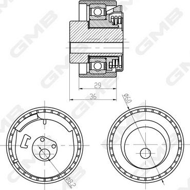 GMB GTB0470 - Rullo tenditore, Cinghia dentata autozon.pro