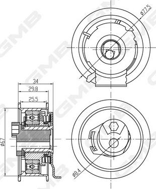 GMB GTB0600 - Rullo tenditore, Cinghia dentata autozon.pro