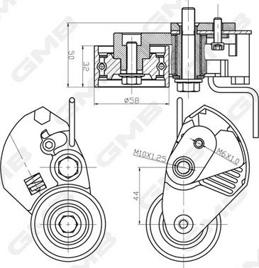 GMB GTB0070 - Rullo tenditore, Cinghia dentata autozon.pro