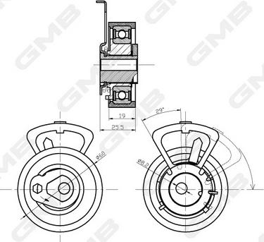 GMB GTB0140 - Rullo tenditore, Cinghia dentata autozon.pro