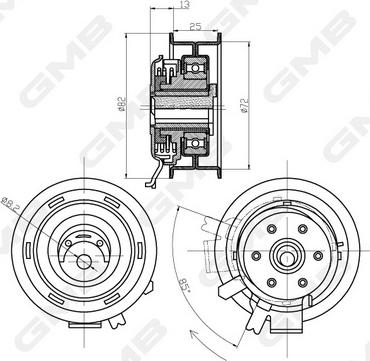 GMB GTB0150 - Rullo tenditore, Cinghia dentata autozon.pro