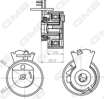 GMB GTB0110 - Rullo tenditore, Cinghia dentata autozon.pro