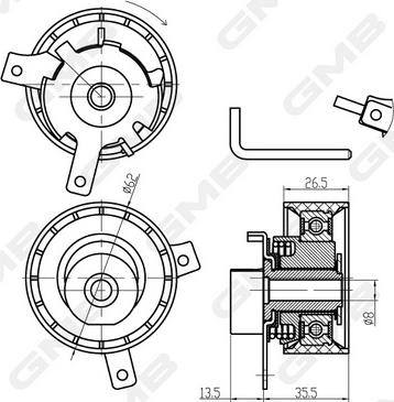 GMB GTB0860 - Rullo tenditore, Cinghia dentata autozon.pro