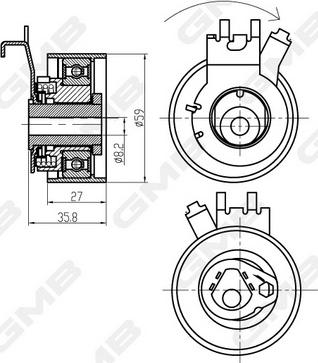 GMB GTB0820 - Rullo tenditore, Cinghia dentata autozon.pro