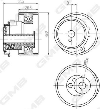 GMB GTB0870 - Rullo tenditore, Cinghia dentata autozon.pro