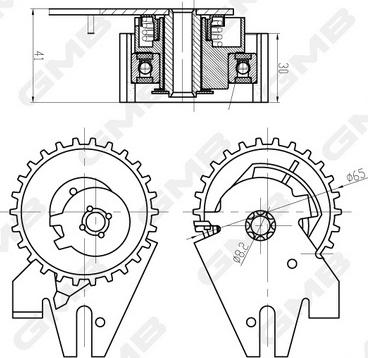 GMB GTB0390 - Rullo tenditore, Cinghia dentata autozon.pro