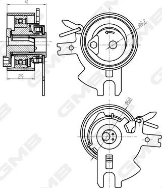 GMB GTB0340 - Rullo tenditore, Cinghia dentata autozon.pro