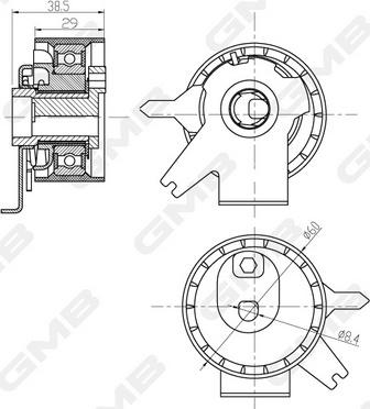 GMB GTB0350 - Rullo tenditore, Cinghia dentata autozon.pro