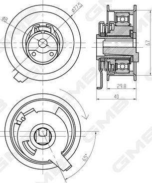 GMB GTB0300 - Rullo tenditore, Cinghia dentata autozon.pro