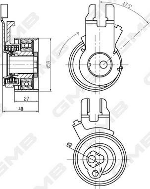 GMB GTB0330 - Rullo tenditore, Cinghia dentata autozon.pro