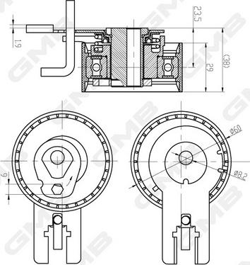 GMB GTB0200 - Rullo tenditore, Cinghia dentata autozon.pro