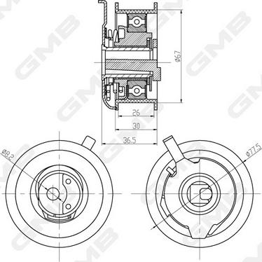 GMB GTB0270 - Rullo tenditore, Cinghia dentata autozon.pro