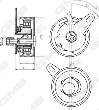 GMB GTB0700 - Rullo tenditore, Cinghia dentata autozon.pro