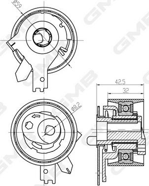 GMB GTB1450 - Rullo tenditore, Cinghia dentata autozon.pro