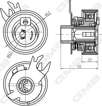 GMB GTB1190 - Rullo tenditore, Cinghia dentata autozon.pro