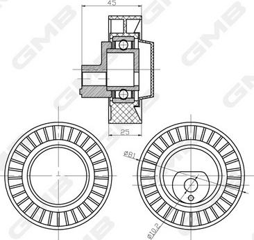 GMB GTC0500 - Galoppino / Guidacinghia, Cinghia dentata autozon.pro