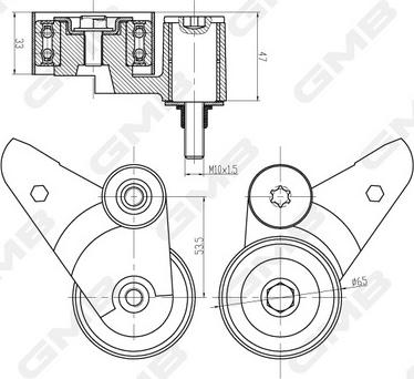 GMB GTC0290 - Rullo tenditore, Cinghia dentata autozon.pro