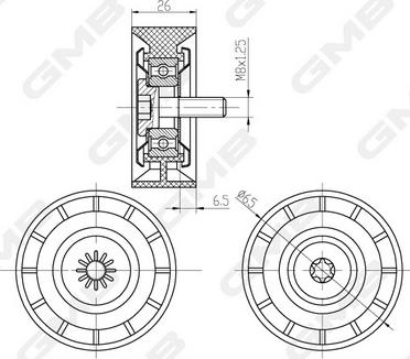 GMB GTC1420 - Galoppino / Guidacinghia, Cinghia dentata autozon.pro