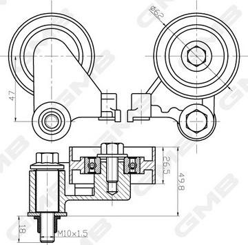 GMB GTC1040 - Galoppino / Guidacinghia, Cinghia dentata autozon.pro