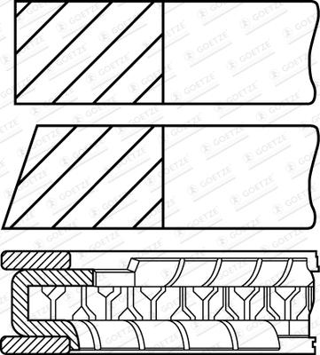 Goetze Engine 08-430600-00 - Kit fasce elastiche autozon.pro