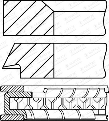 Goetze Engine 08-424800-40 - Kit fasce elastiche autozon.pro