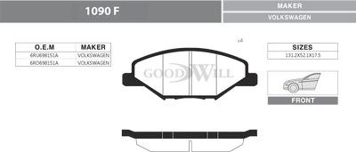 GoodWill 1090 F - Kit pastiglie freno, Freno a disco autozon.pro