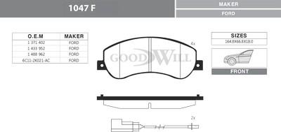 GoodWill 1047 F - Kit pastiglie freno, Freno a disco autozon.pro