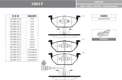 GoodWill 1063 F - Kit pastiglie freno, Freno a disco autozon.pro