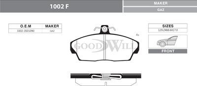 GoodWill 1002 F - Kit pastiglie freno, Freno a disco autozon.pro