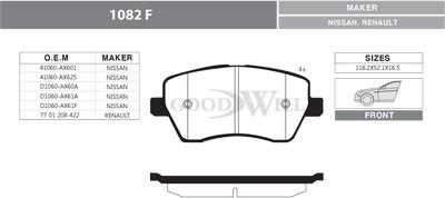 GoodWill 1082 F - Kit pastiglie freno, Freno a disco autozon.pro